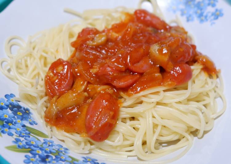 Spaghetti Bolognese sosis jamur