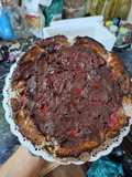 Tarta helada de Banana 🍌y coco🥥, rellena de frutillas 🍓 con capa de chocolate🍫 🎉🤤