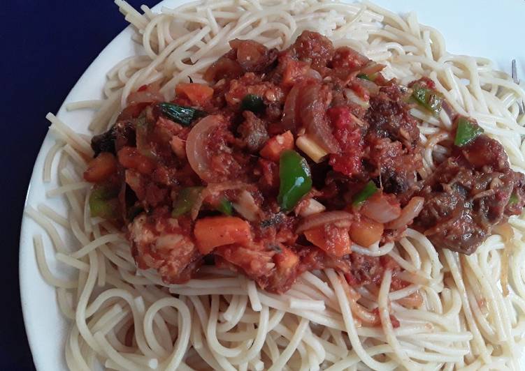 Recipe of Super Quick Homemade Liver sauce pair with spaghetti