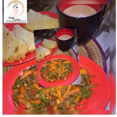 A picture of Yam in batter with vegetables fish sauce recipe by Khabs kitchen.