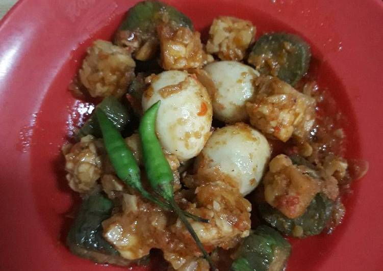 Tempe puyuh terong balado