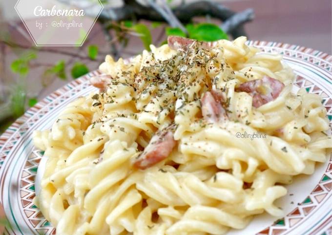 Resep Fusilli Carbonara (Pasta/Spaghetti) oleh OlinYolina - Cookpad