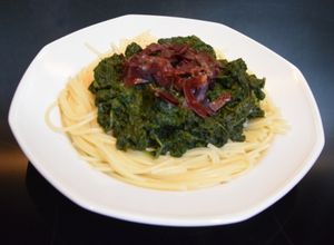 Une photo de Spaghettis aux épinards et aux lardons des Grisons (IG bas)
