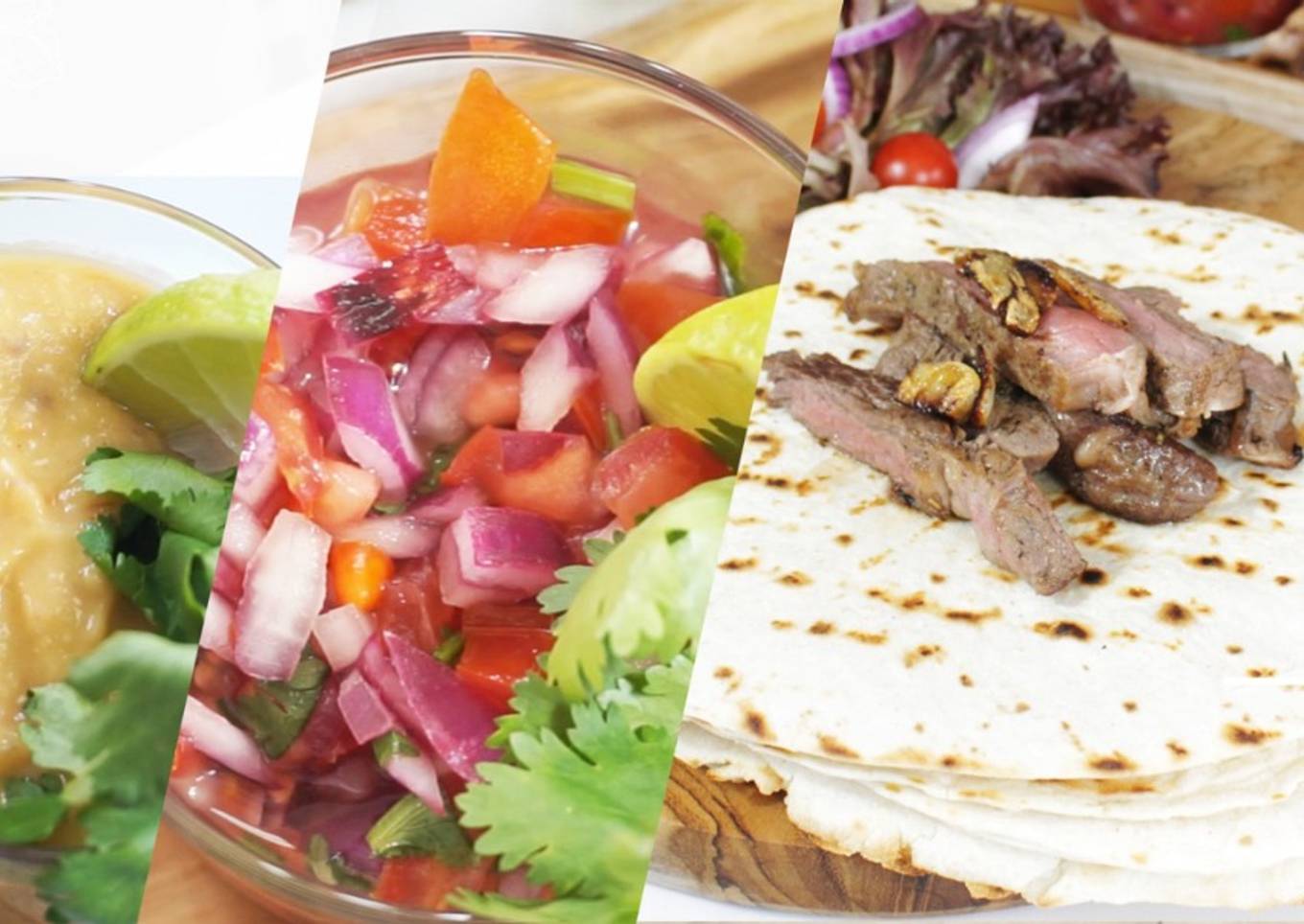 Beef Fajitas with Salsa & Guacamole