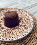 Flan de caqui y cacao
