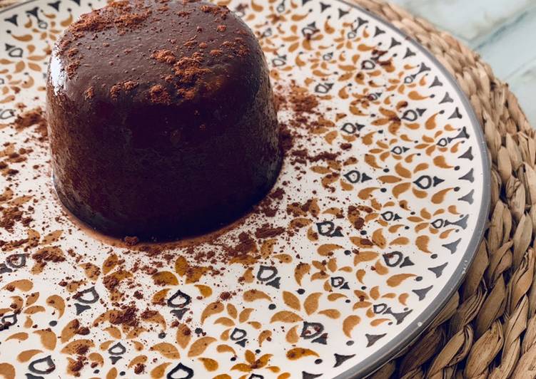 Flan de caqui y cacao