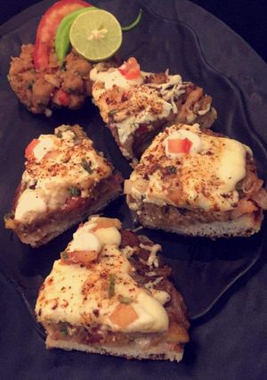 A picture of Cheesy chana bites.