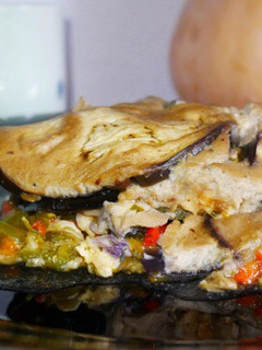 Una foto de Lasaña vegetal con pollo y crema de champiñones #por una diabetes con sabor *sin harinas