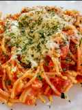 Pasta en salsa amatriciana
