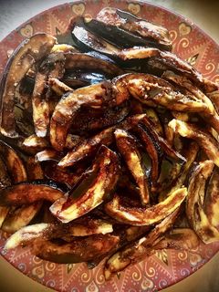 Una foto de Berenjena frita con miel