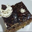 Tarta de galletas con flan y nata