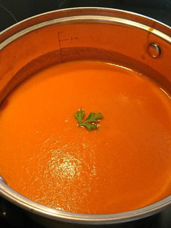 Una foto de Crema de calabaza y zanahoria