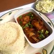 Orange rice, Chicken Stew and Creamy Cabbage Salad