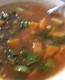 Sopa de verduras chamoy para chicos