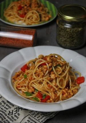 Foto resep Tumis Spaghetti Kari Pedas
