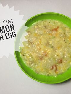 Foto resep NASI TIM SALMON with EGG mpasi 10m+ MPASI