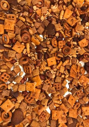 A picture of Chex Mix - Carolina Reaper Style.