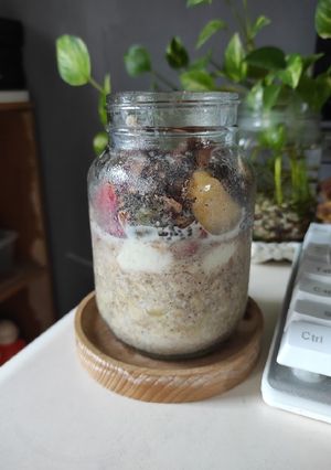 Foto resep Cinnamon Overnight Oatmeal, Sarapan Sehat Praktis