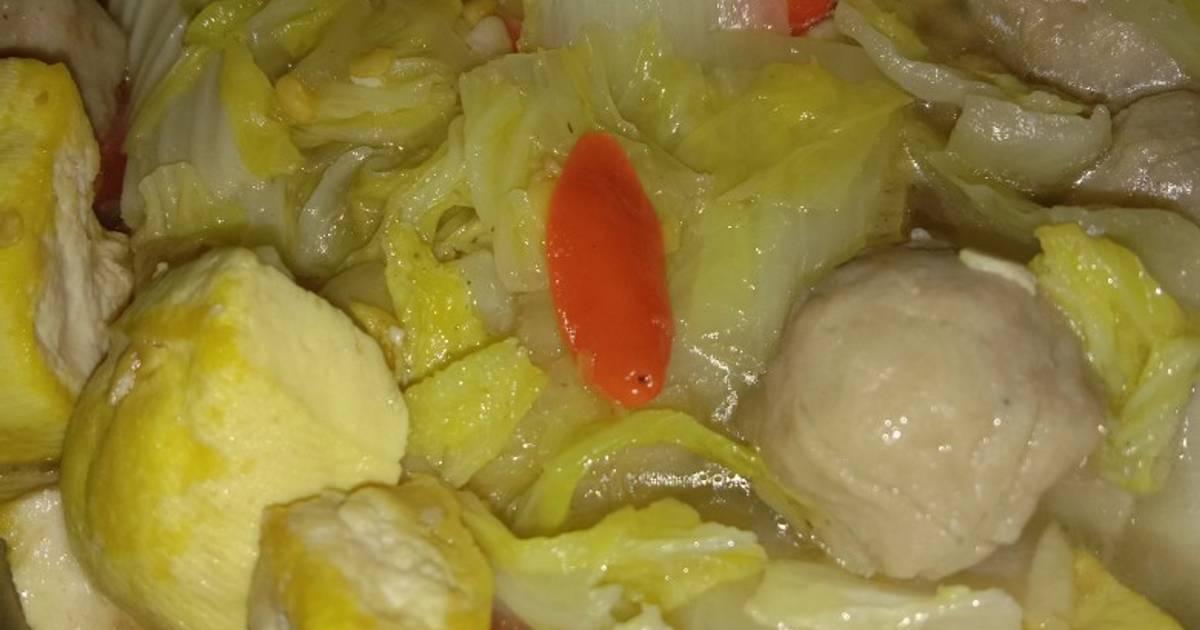 Resep Tumis Baso Ikan Sawi Putih Tahu Oleh Rieni Dian Alfionita Cookpad