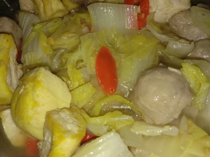 Cara Mudah Membuat Resep Tumis baso ikan sawi putih+tahu yang Menggugah Selera Anti Ribet, Sempurna