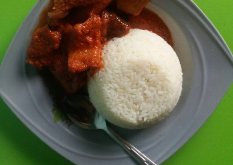 Recipe of Tasty Rice and stew with assorted meat | Satisfying Recipe | So Yummy Food !