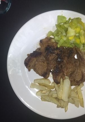 Una foto de Carne a la plancha en sartén