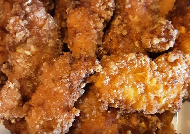 Simple Way to Make Favorite Pork rinds coated chicken fingers and shrimp