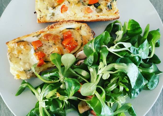 Tartines légumes et mozzarella