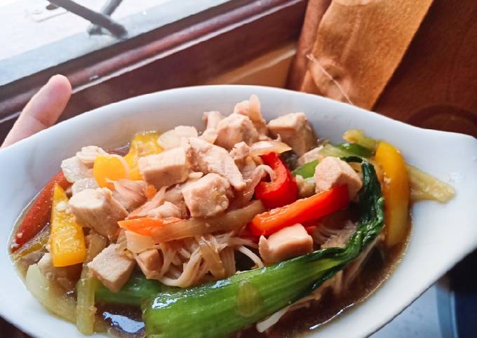 Resep Tumis Jamur Enoki Saus Tiram Resep Tumis Pokcoy Enoki Saus Tiram (ala anak kos) oleh Vera Krisna