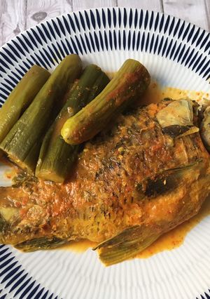 Foto resep Ikan Mas Arsik terong hijau