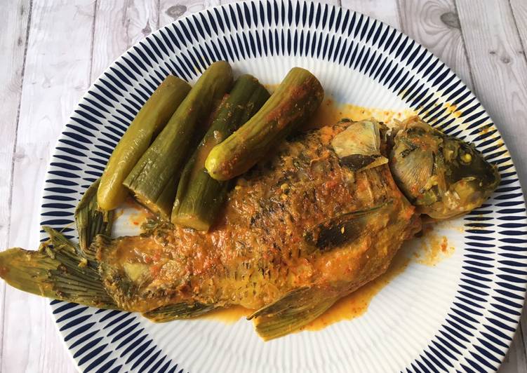 Resep Ikan Mas Arsik terong hijau Anti Gagal