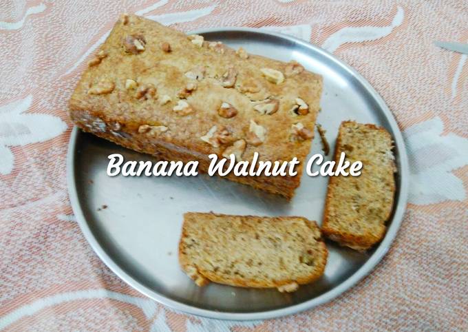 Steps to Prepare Speedy Eggless Banana Walnut Cake