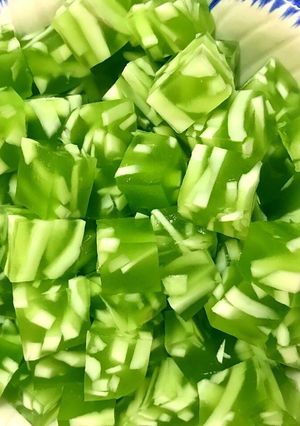 Hình của món Thạch lá dứa dừa non.