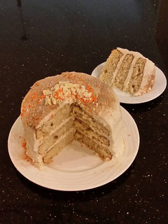 A picture of Cinnamon Layer Cake with Cinnamon Buttercream Filling/Frosting.