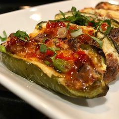 A picture of Easy Roasted Jalapeño Poppers with Thai Sweet Chili Sauce.