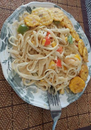 Una foto de Pastas con crema de leche 😋🇩🇴