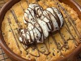Cookie Gigante Rellena de Nutella con Helado de Stracciatella en Airfryer