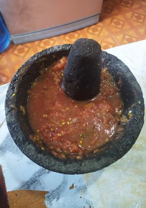 Una foto de Martajado de jitomate con toque de limón