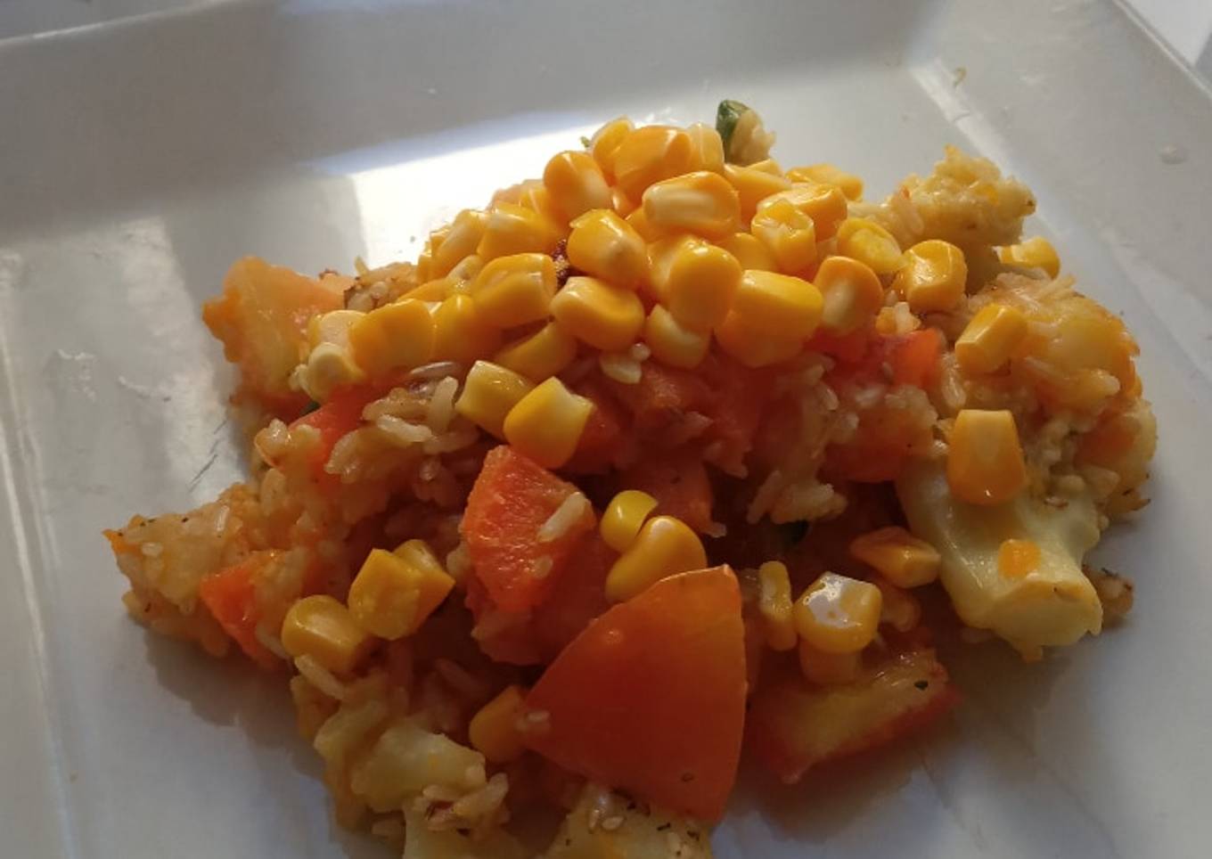 Wok de vegetales con arroz integral