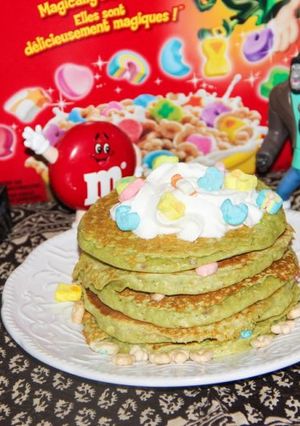 A picture of Top o’ The Morning Lucky Charms Pancakes.