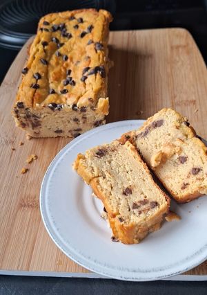 Une photo de Cake de pois chiches et pépites de chocolat