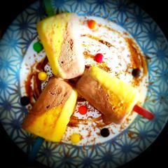 A picture of Mango pineapple double layered ice cream🍦🍦.