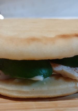 A picture of Easy chicken & cucumber sandwich.