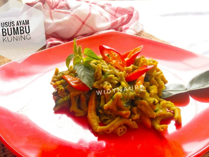 Langkah Gampang Membuat Resep Usus ayam bumbu kuning yang Menggugah Selera Anti Ribet, Bikin Ngiler