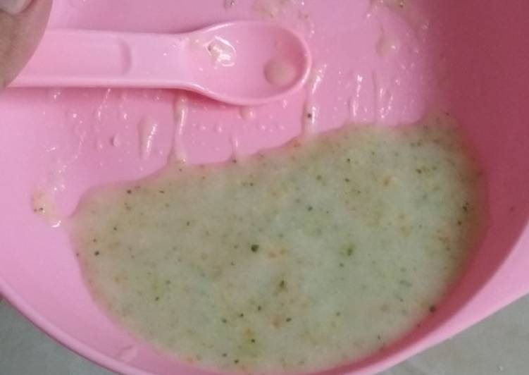 Mpasi 6bln ikan patin+sayur pakai saringan