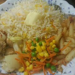 A hearty meal full of veggies, protein, carbs. 😊 A picture of A hearty meal full of veggies, protein, carbs. 😊.