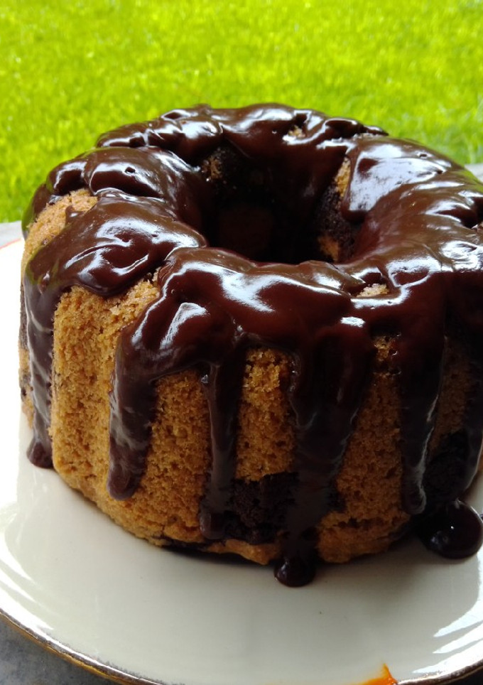Una foto de Torta marmolada de avena