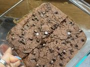 Una foto de garbanzos brownie