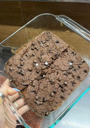 Una foto de Brownie proteico de garbanzo y chocolate