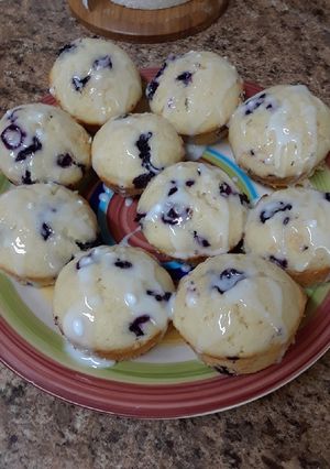 A picture of Blueberry Lemon Muffins.